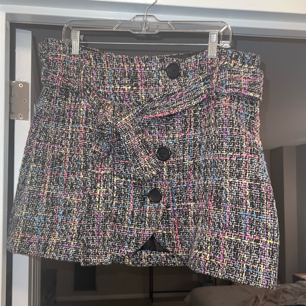 Boucle Wrap Mini Skirt